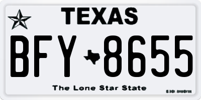 TX license plate BFY8655