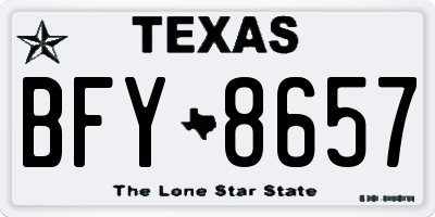 TX license plate BFY8657