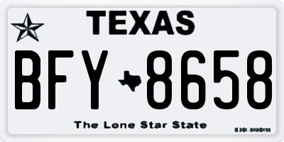 TX license plate BFY8658