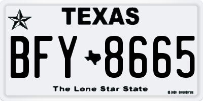 TX license plate BFY8665