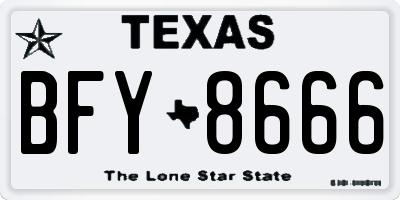 TX license plate BFY8666