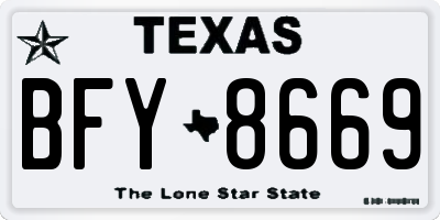 TX license plate BFY8669