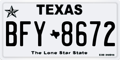 TX license plate BFY8672
