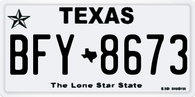 TX license plate BFY8673