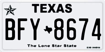TX license plate BFY8674