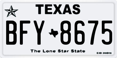TX license plate BFY8675