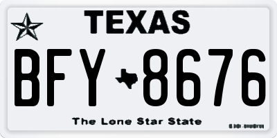TX license plate BFY8676