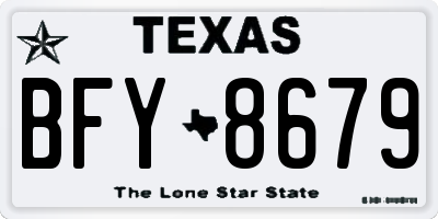 TX license plate BFY8679