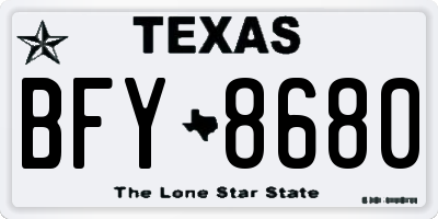 TX license plate BFY8680