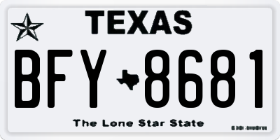 TX license plate BFY8681