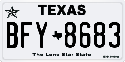 TX license plate BFY8683