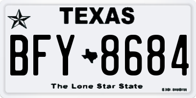 TX license plate BFY8684