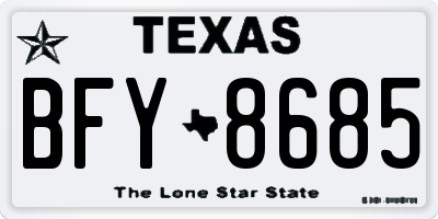 TX license plate BFY8685