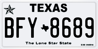 TX license plate BFY8689