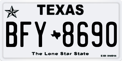 TX license plate BFY8690