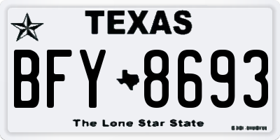TX license plate BFY8693