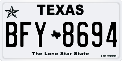 TX license plate BFY8694