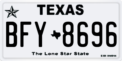 TX license plate BFY8696
