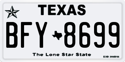 TX license plate BFY8699
