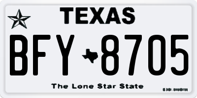 TX license plate BFY8705