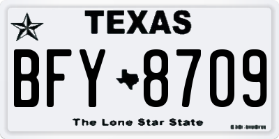 TX license plate BFY8709