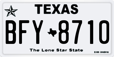 TX license plate BFY8710