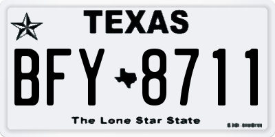TX license plate BFY8711
