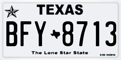 TX license plate BFY8713