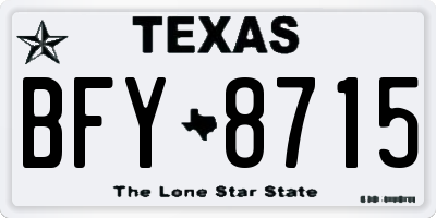 TX license plate BFY8715