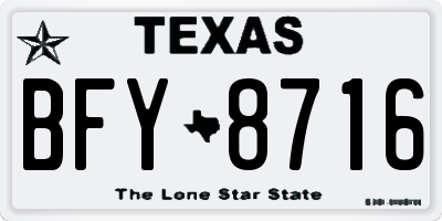 TX license plate BFY8716