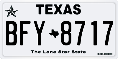 TX license plate BFY8717