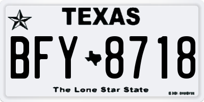 TX license plate BFY8718