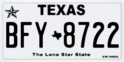 TX license plate BFY8722