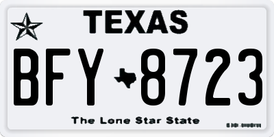 TX license plate BFY8723
