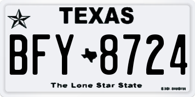 TX license plate BFY8724