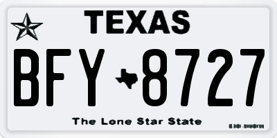TX license plate BFY8727