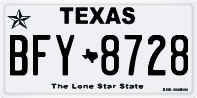 TX license plate BFY8728