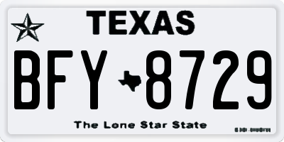 TX license plate BFY8729