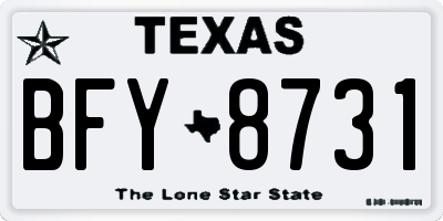 TX license plate BFY8731