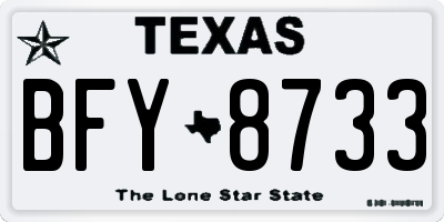 TX license plate BFY8733