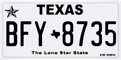 TX license plate BFY8735