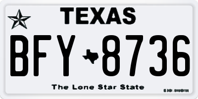 TX license plate BFY8736
