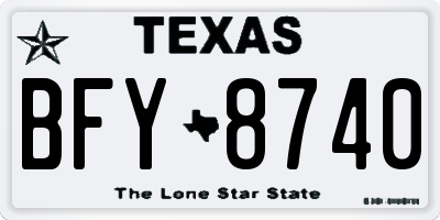 TX license plate BFY8740