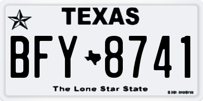 TX license plate BFY8741