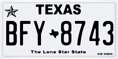 TX license plate BFY8743