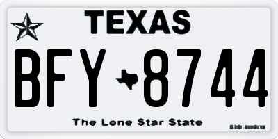 TX license plate BFY8744