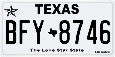 TX license plate BFY8746