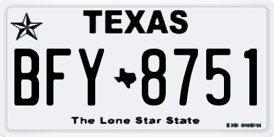 TX license plate BFY8751