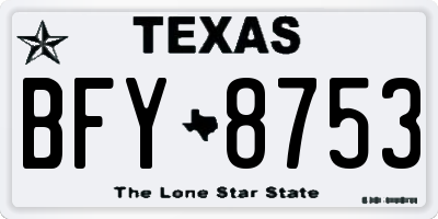 TX license plate BFY8753