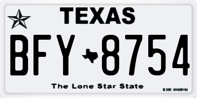 TX license plate BFY8754